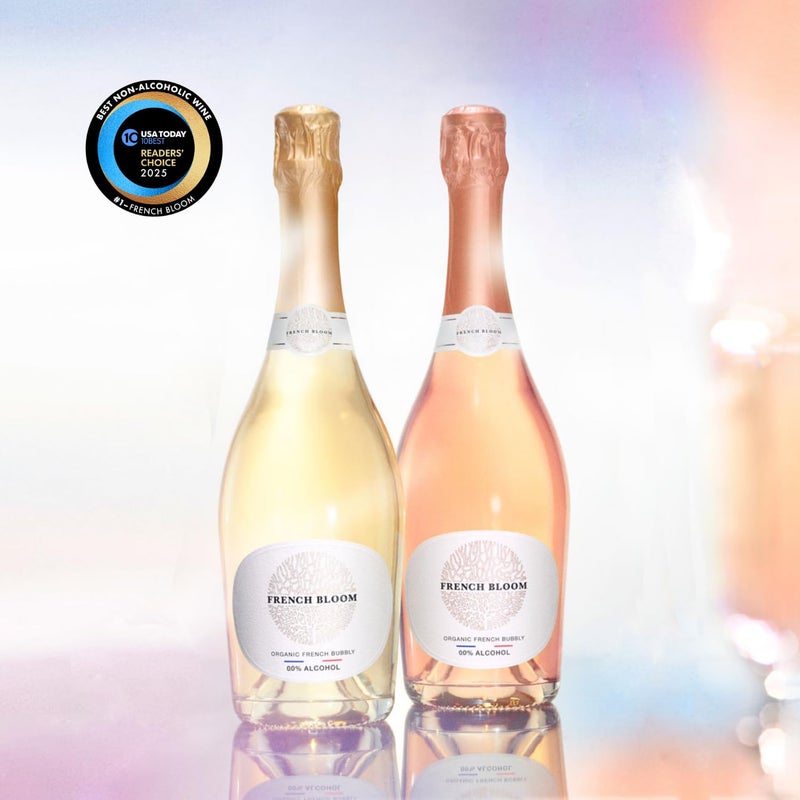 French Bloom Duo Set (1 Bottle Le Blanc, 1 Bottle Le Rosé) 0.0% Alcohol-Free Sparkling Wine, 750ml - Certified Organic, Vegan, Low Calorie, Pregnancy Friendly, Sulfite-Free - Image 2