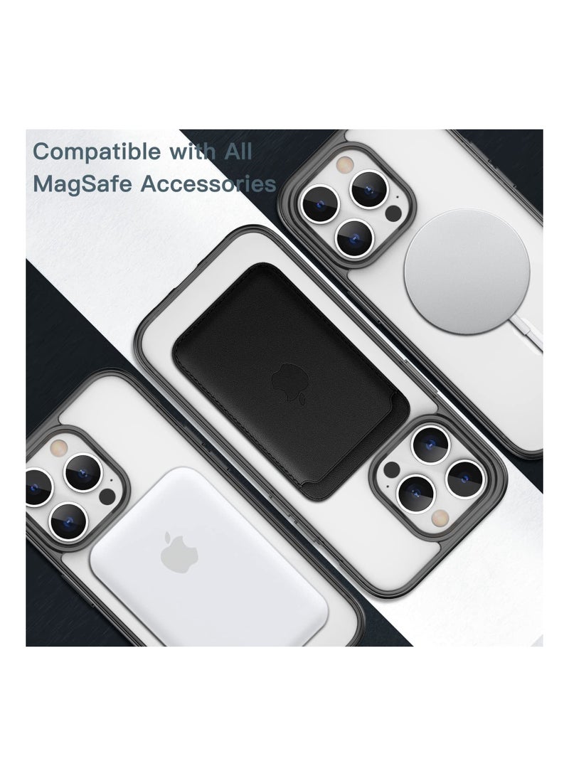 إيروريكس جراب مغناطيسي لهاتف iPhone 14 Pro Max مقاس 6.7 بوصة متوافق مع MagSafe للشحن اللاسلكي وغطاء ممتص للصدمات ومضاد للخدش وظهر شفاف أسود - Image 3