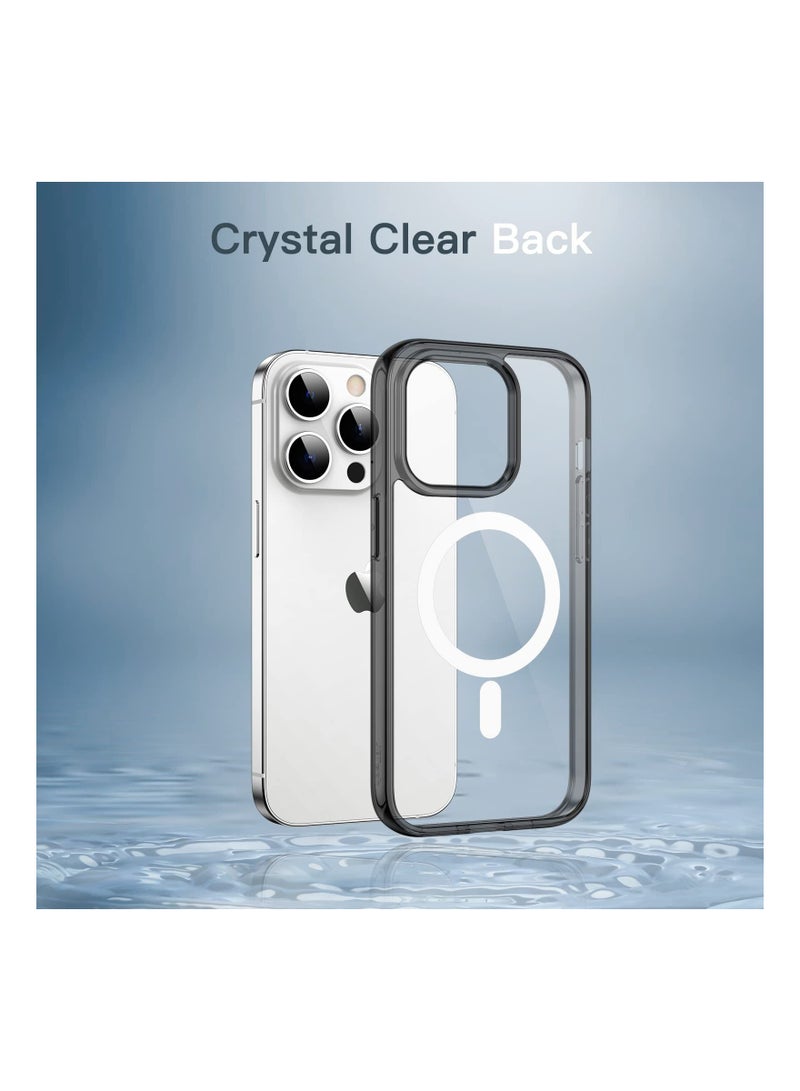 إيروريكس جراب مغناطيسي لهاتف iPhone 14 Pro Max مقاس 6.7 بوصة متوافق مع MagSafe للشحن اللاسلكي وغطاء ممتص للصدمات ومضاد للخدش وظهر شفاف أسود - Image 4