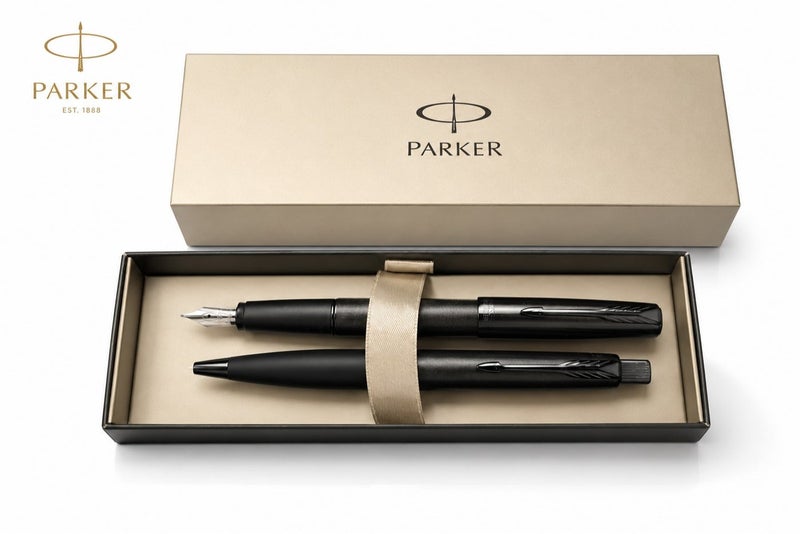 Parker Frontier Metallic Black Set Fountain Pen+ Ballboint Pen - Image 1