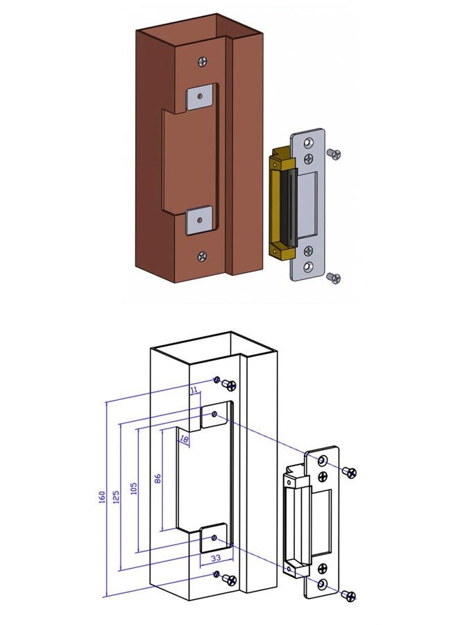 QWORK Electric Door Strike Lock, 12VDC, Fail-Safe/Fail-Secure, Heavy Duty Power Door Crash Lock for Access Control System, 2 Pack - Image 4