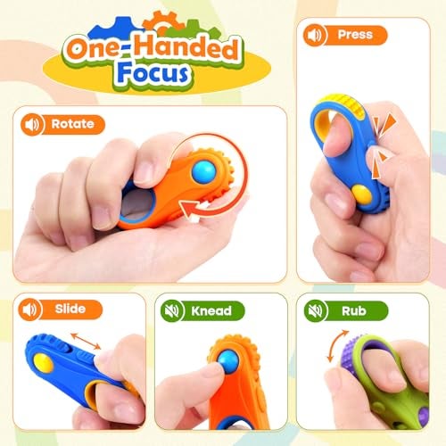 LESONG Fidget Toys Finger Fidget for Kids 3 Pack 5in1 Compact Versatile Sensory Fidgets for Kids ADHD Autism Stress Relief Calming Toys for Classrooms Travel Gifts - Image 5