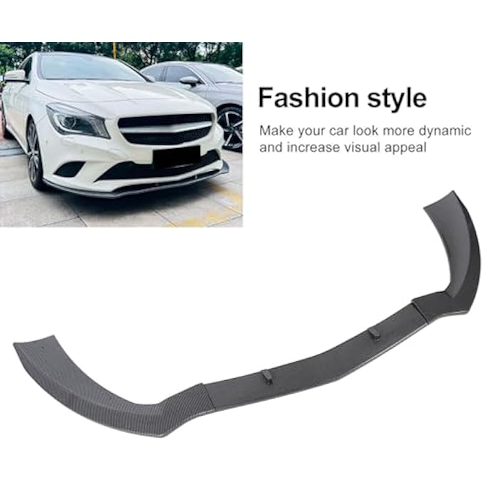 banapoy Front Bumper Lip Spoiler, 3Pcs Car Front Bumper Lip Splitter Body Kit for CLA Class C117 X117, Automotive Lip Chin Splitter, Front Lip Spoiler Diffuser Remplacement, Auto Parts (Bright Black) - Image 3