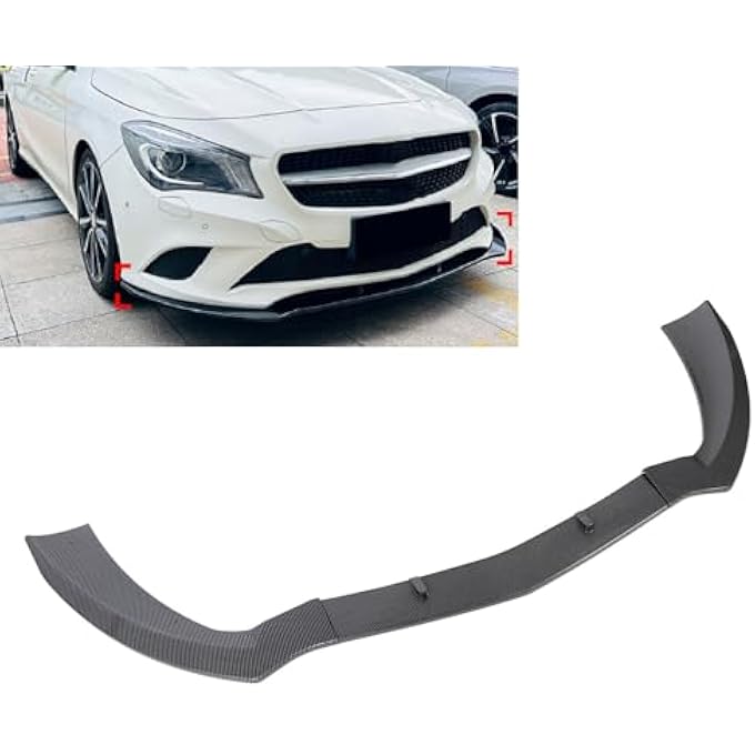 banapoy Front Bumper Lip Spoiler, 3Pcs Car Front Bumper Lip Splitter Body Kit for CLA Class C117 X117, Automotive Lip Chin Splitter, Front Lip Spoiler Diffuser Remplacement, Auto Parts (Bright Black) - Image 4
