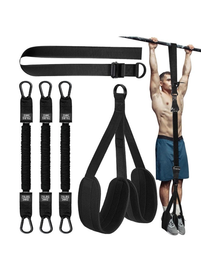 ZERIFAM Resistance Bands for Pull Ups, 225lb Pull Up Assistance Bands Set with Fabric Feet/Knee Rest, Weight Adjustable Pull Up Bands for Home Gym, Strength Training and Pull-Up Workouts - Image 1