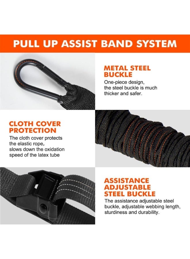 ZERIFAM Resistance Bands for Pull Ups, 225lb Pull Up Assistance Bands Set with Fabric Feet/Knee Rest, Weight Adjustable Pull Up Bands for Home Gym, Strength Training and Pull-Up Workouts - Image 3