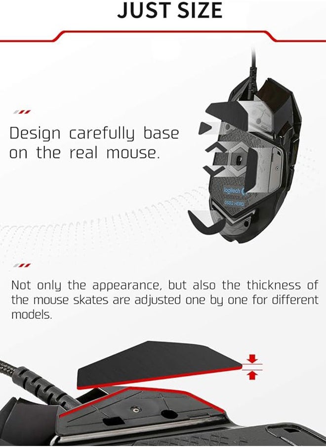 AOLION Suitable for Logitech Mouse GPW Foot Stickers Black Right Angle Durable Wear-Resistant and Non Slip Mouse Foot Stickers Compatible With Gaming Mice Use 3M Residue Free Adhesive Black  - Image 5