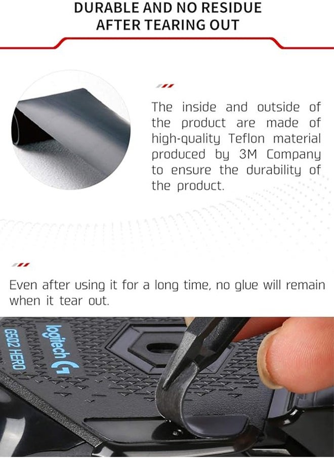 AOLION Suitable for Logitech Mouse GPW Foot Stickers Black Right Angle Durable Wear-Resistant and Non Slip Mouse Foot Stickers Compatible With Gaming Mice Use 3M Residue Free Adhesive Black  - Image 4
