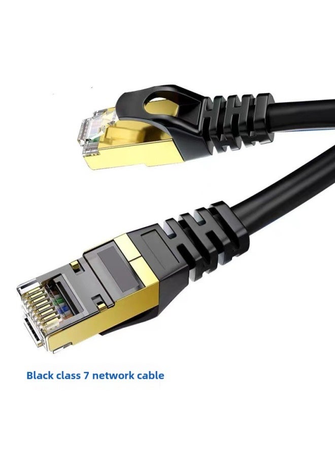 Generic Class 7 10 Gigabit Finished Network Cable Cat7 Double Shielded Oxygen-free Copper Data Center Project Dedicated Test Network Cable Jumper-Color:Black-Line Length:30 M  - Image 4