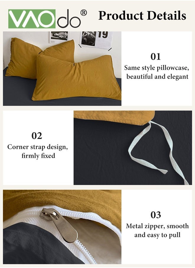 4PCS Bedding Fitted Sheet Set, Deep Pocket Soft Microfiber -Shrinkage and Fade Resistant Comforter Set, Skin Friendly Bedding Set, Including Fitted Sheet Duvet Cover and 2 Pillows Comforter Sets 200*230CM