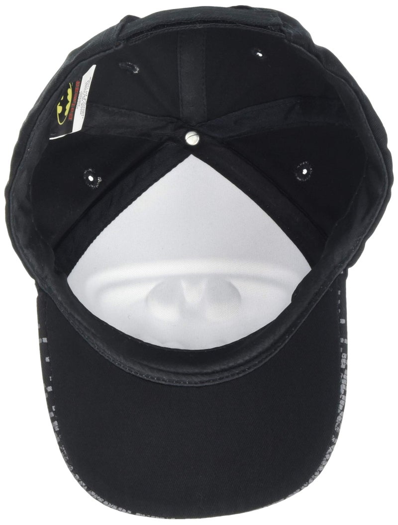 DC Comics قبعة بيسبول للأولاد من DC Comics - 3D سوبرمان، باتمان، قبعة فرقة العدالة (2T-7)، مقاس 2-4T، شعار باتمان بارز - Image 2