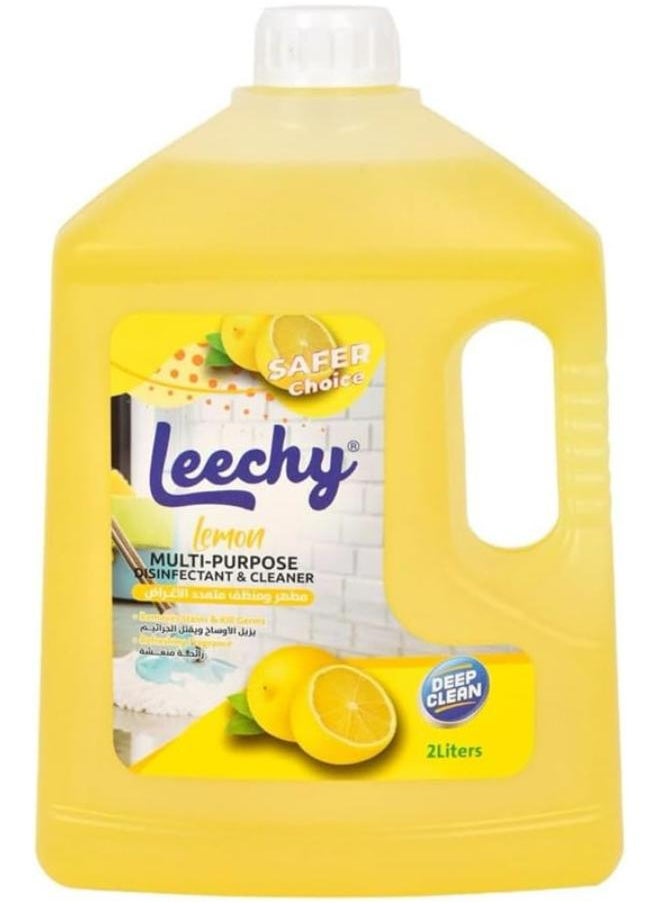 Leechy Multi-Purpose Cleaner & Disinfectant With Lemon Smell - 2 Liters 
