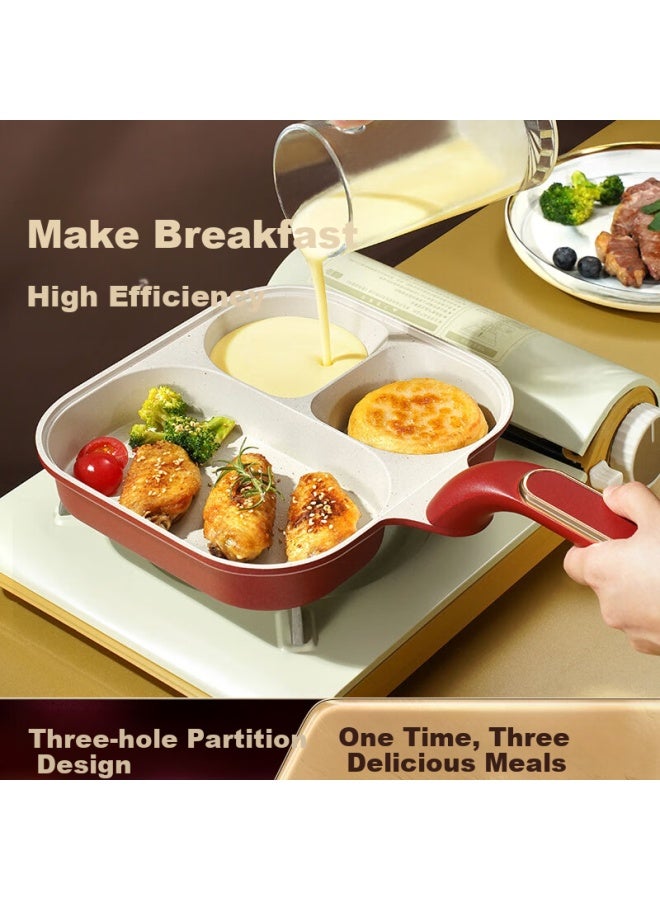 Ssn Three-in Breakfast Pan, Deep Frying Egg Pan, Egg Frying Tool, Breakfast Griddle, Egg Burger Pan, Pancake Pan, Egg Hamburger Pan - Image 3