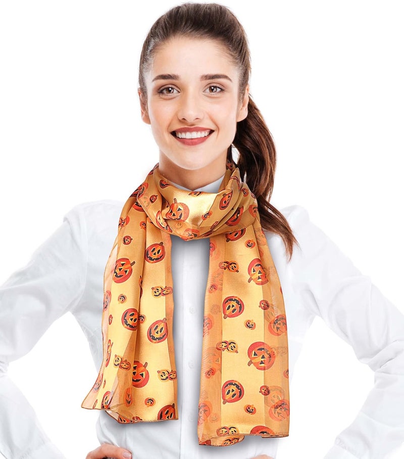 CBC Crown Store Halloween Theme Scarf Pumpkin Pattern Halloween Theme Scarf - Image 1