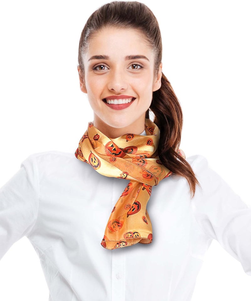 CBC Crown Store Halloween Theme Scarf Pumpkin Pattern Halloween Theme Scarf - Image 3