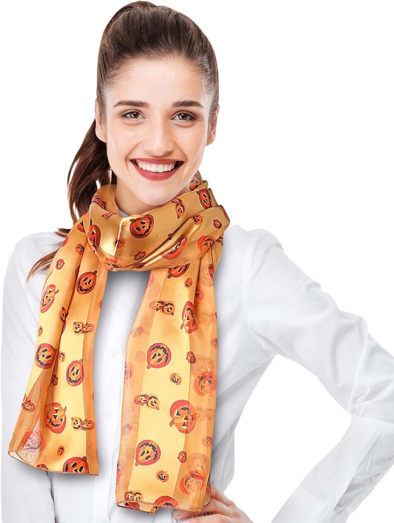 CBC Crown Store Halloween Theme Scarf Pumpkin Pattern Halloween Theme Scarf - Image 2