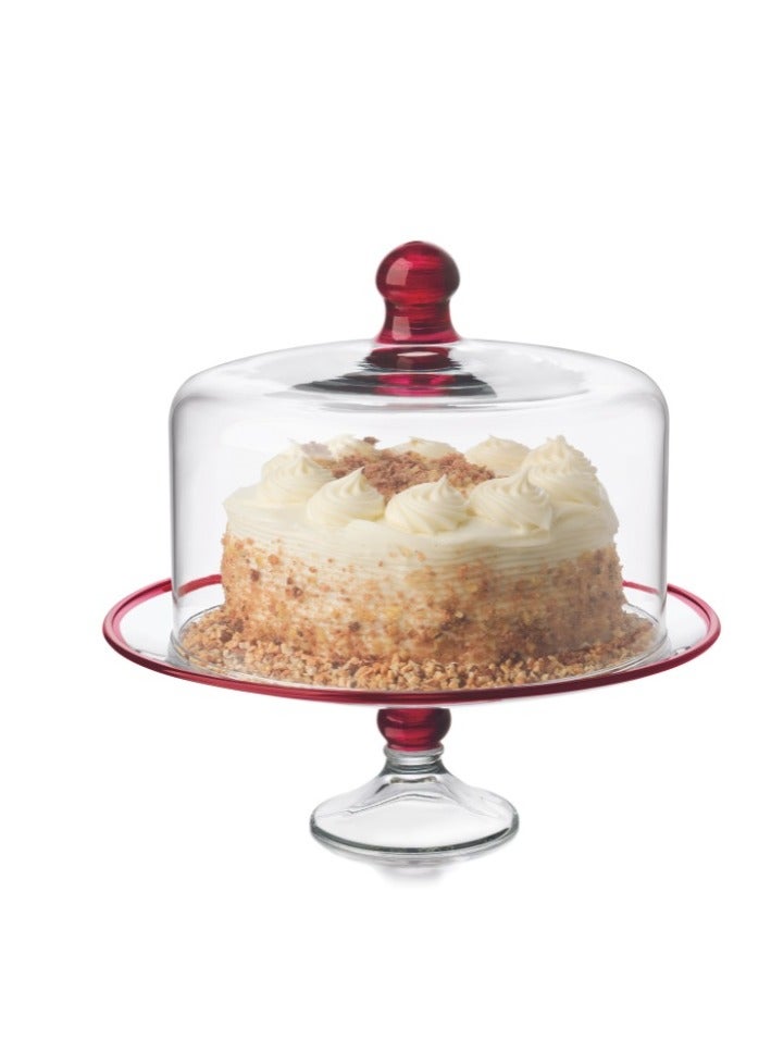 دانيا صحن كيك بقاعدة وغطاء من الزجاج مكسيكي - Image 1