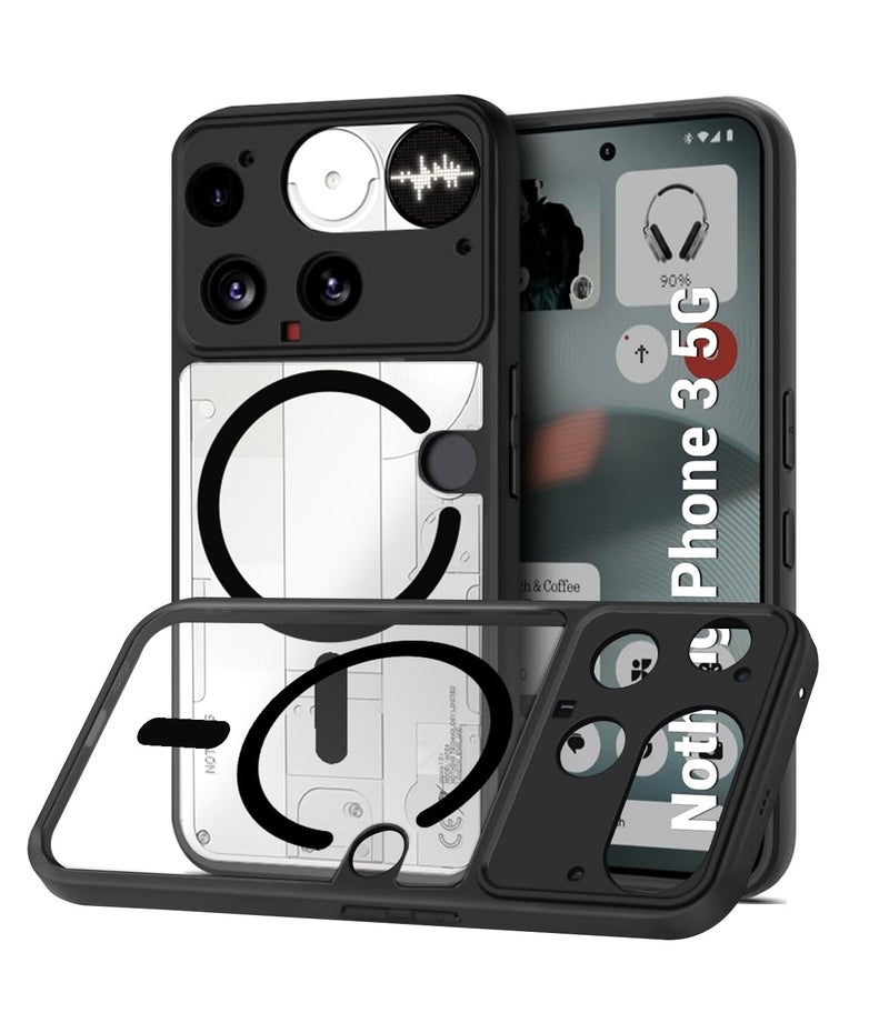KAPAVER Essential Case for Nothing Phone 3 MagSafe, Magnetic | Nothing Phone 3 Back Cover (Black) - Image 1