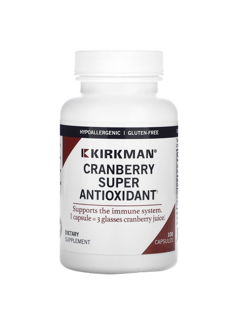 Kirkman Labs Cranberry Super Antioxidant, 100 Capsules (100 mg per Capsule)