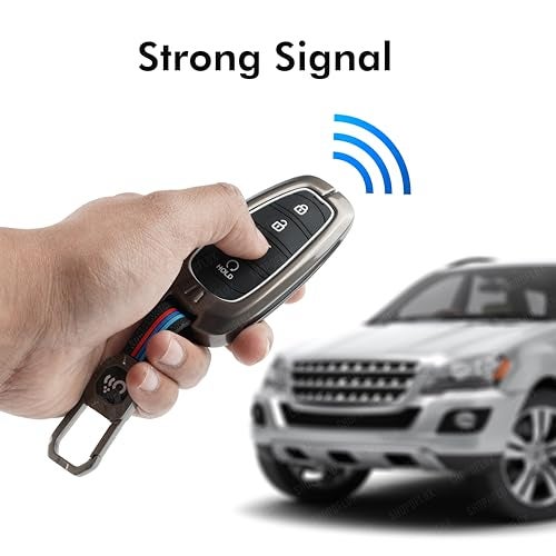 SHOPOFLUX Metal Key Cover Compatible for Hyundai Tucson Car 4 button smart key - Image 3