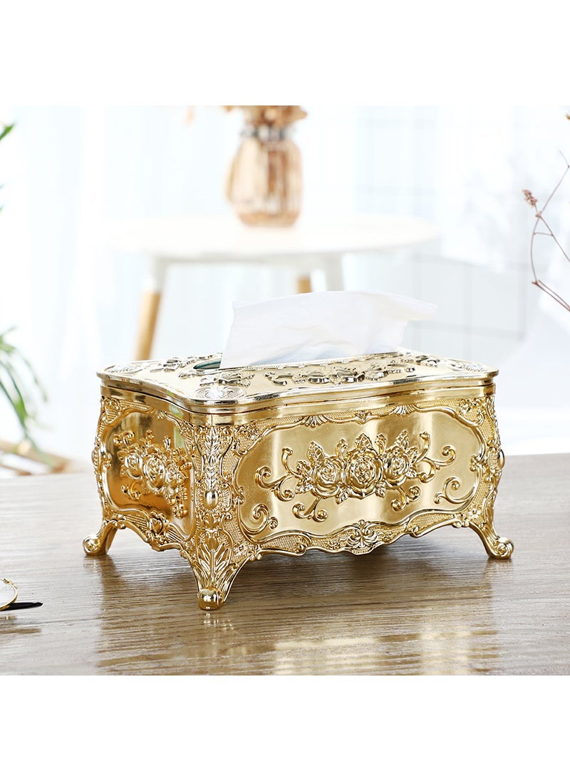 18*12*9 Home Phnom Penh Small Napkin Tissue Box Paper Box Creative Acrylic Desktop Plastic Paper Box Full gold