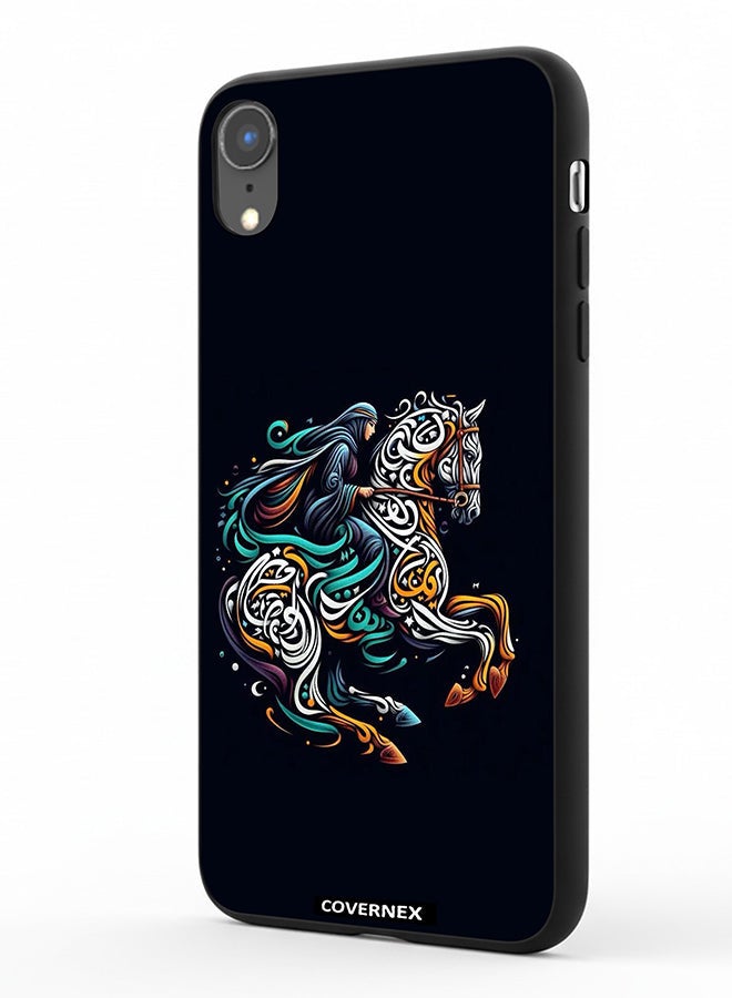 Covernex Apple iPhone XR Protective Case Cover Printed Featuring Ornamental Horse - Image 1