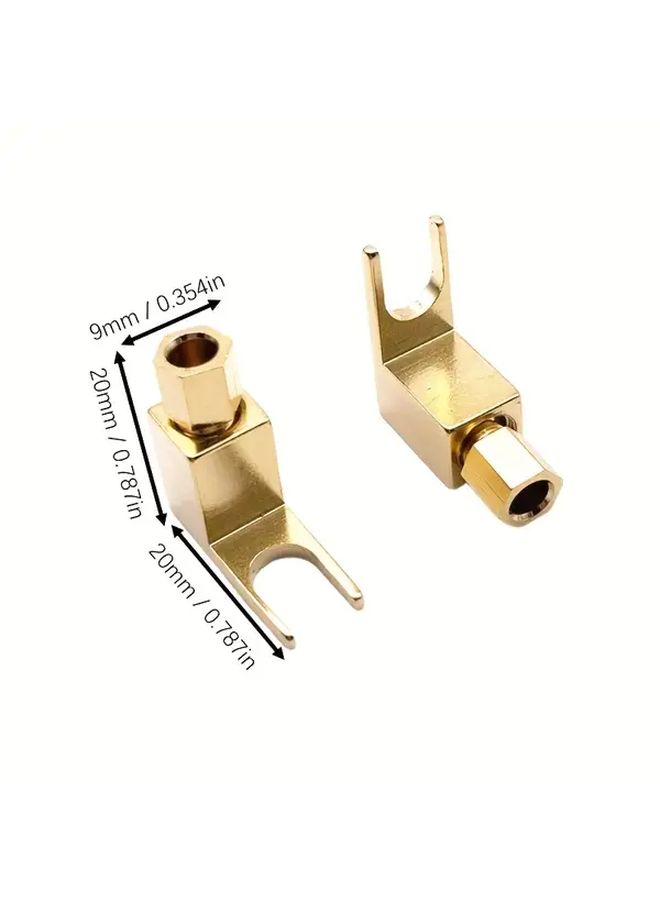 Gold Plated 4mm Banana Plug Connectors 2pcs Right Angle For Audio Video Equipment - Image 2