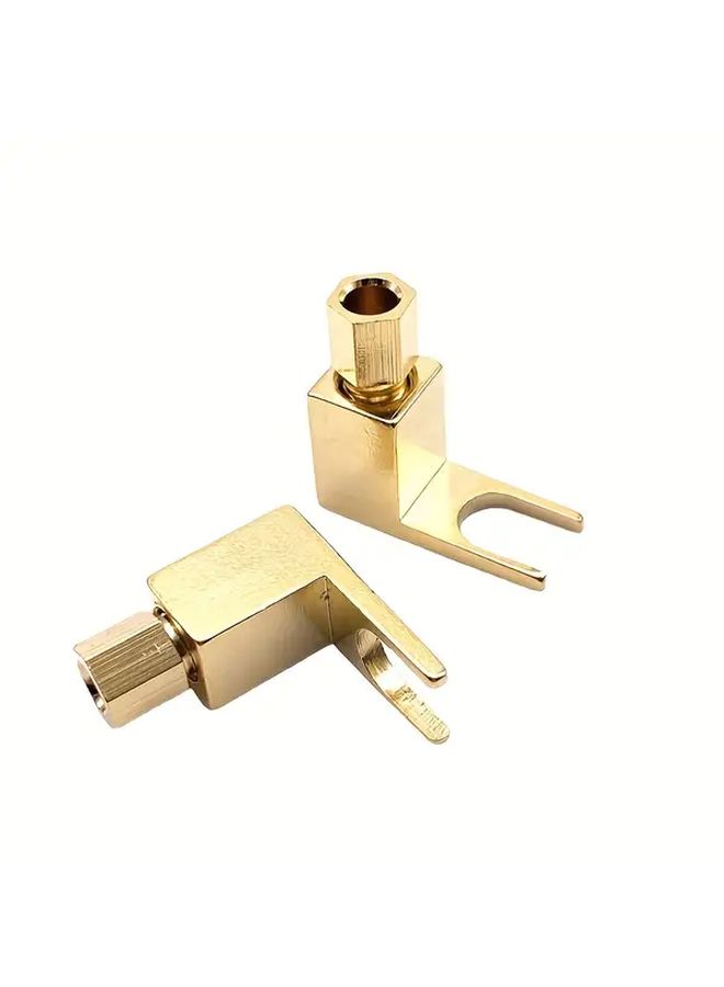 Gold Plated 4mm Banana Plug Connectors 2pcs Right Angle For Audio Video Equipment - Image 5