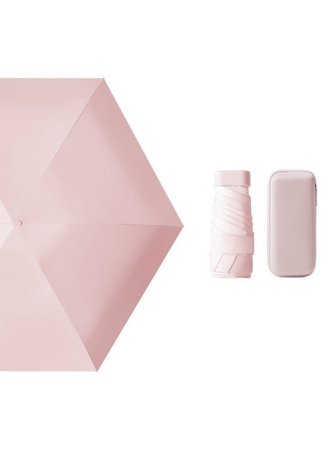 Mini Umbrella with Capsule Case,Windproof Compact Parasol with Zippered Case (225g for Hiking/Pocket) - Image 1