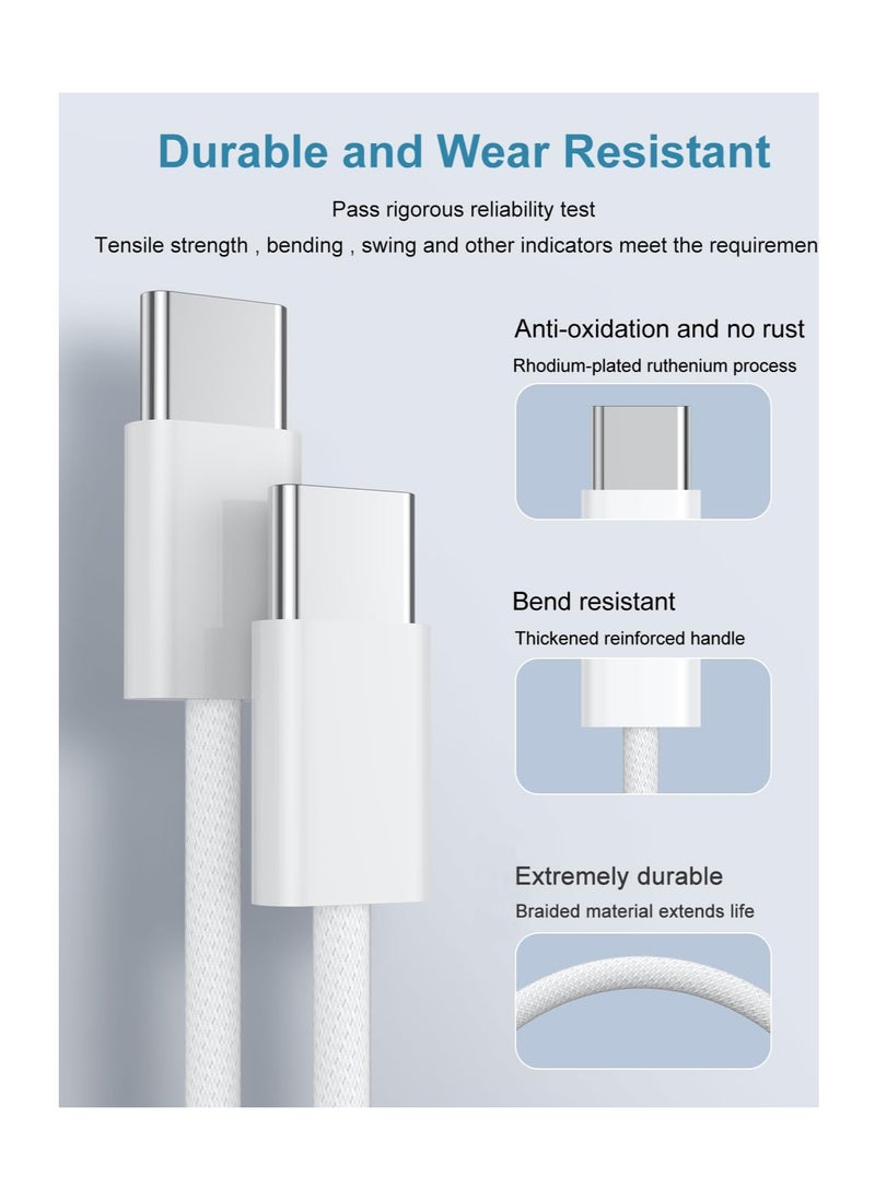Anmi - 2 Pack 20W USB C Fast Charger with 2m Cable, UK Wall Plug Adapters and Durable Nylon Braided Type C to C Charging Cable for iPhone16 15 Plus Pro Max, iPad Pro Ari Mini. - Image 1
