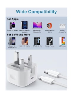 Anmi 2 Pack 20W USB C Fast Charger with 2m Cable, UK Wall Plug Adapters and Durable Nylon Braided Type C to C Charging Cable for iPhone16 15 Plus Pro Max, iPad Pro Ari Mini.  - Image 4
