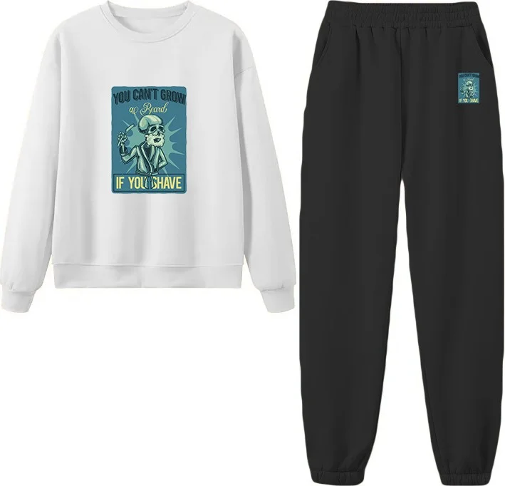 DogFish Tracksuit Oversize Grow Printed Tracksuit,lover,couple Combination White