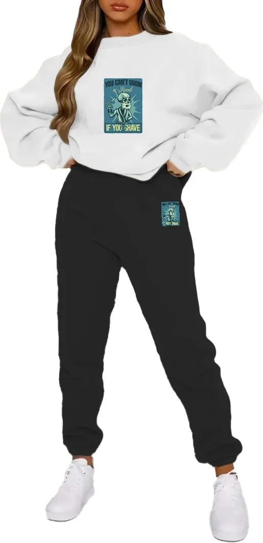 DogFish Tracksuit Oversize Grow Printed Tracksuit,lover,couple Combination White