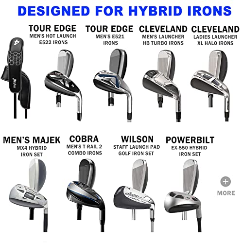 mytag 8PCS Golf Hybrid Iron Headcovers Set Long Hybrid Iron Covers for Cleveland Launcher, Majek MX4, Cobra T Rail, Wilson Launch Pad, Tour Edge (1set of 8pcs(4,5,6,7,8,9,P,X)) - Image 3