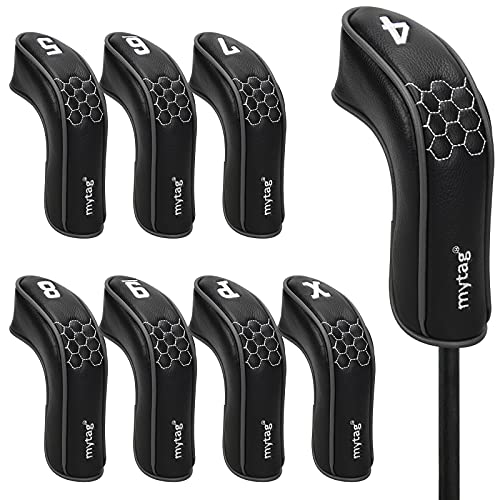 mytag 8PCS Golf Hybrid Iron Headcovers Set Long Hybrid Iron Covers for Cleveland Launcher, Majek MX4, Cobra T Rail, Wilson Launch Pad, Tour Edge (1set of 8pcs(4,5,6,7,8,9,P,X)) - Image 1