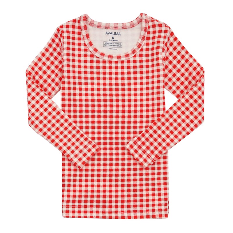 AVAUMA Baby Boys Girls Pajama Set 6M-7T Kids Cute Toddler Snug fit Pattern Design Pjs Cotton Sleepwear (Check.Red.S) - Image 4