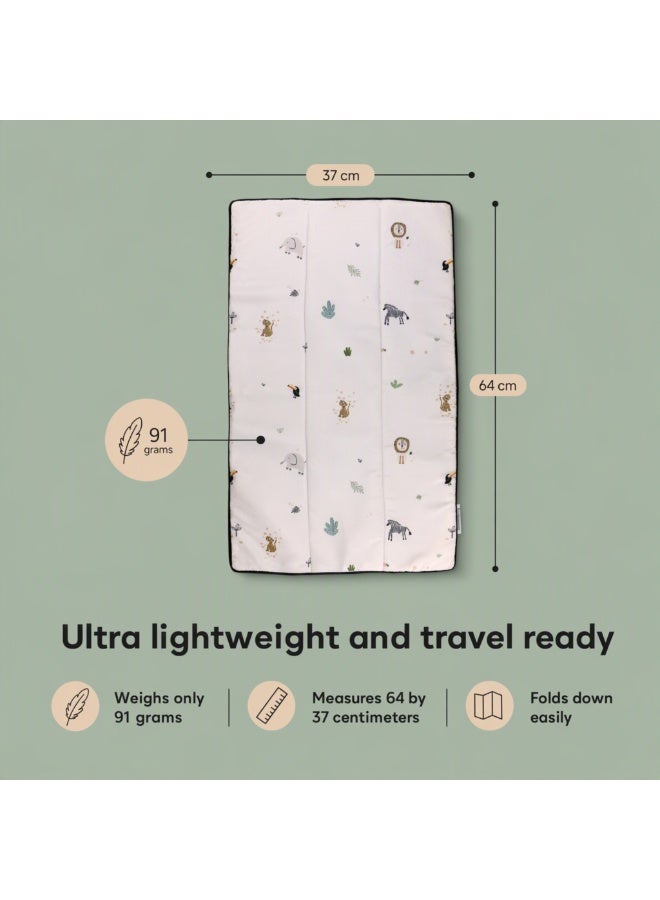 Hummingbird Travel Baby Changing Mat – Zoo Print - Image 3