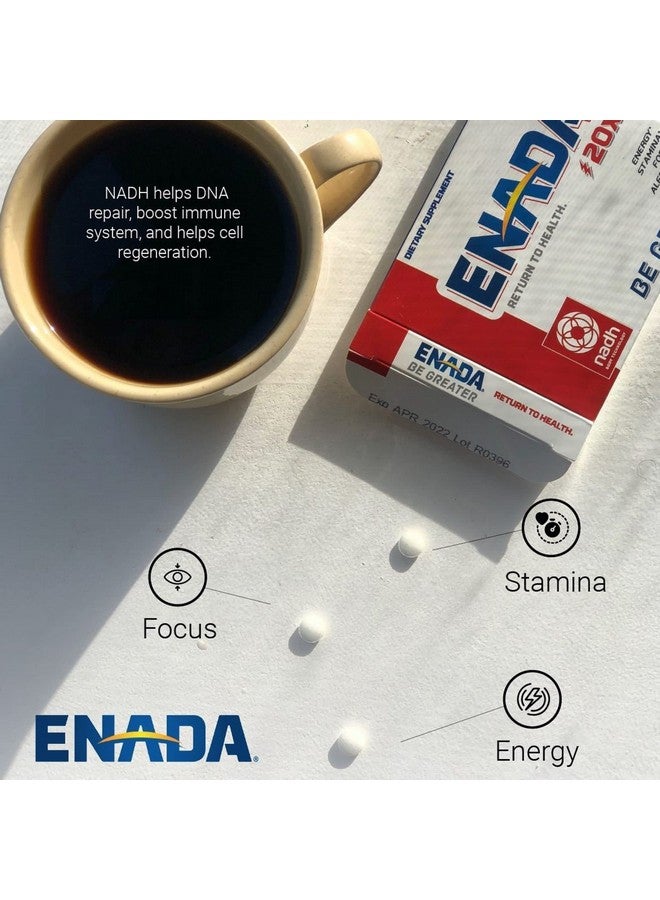 ENADA 20 X Nadh Supplement | Boost Energy, Mental Focus, Stamina | Support Fatigue, Cell Regenerator | 20Mg Nadh 30 Lozenges (1 Per Serving) | Natural Energy Supplements For Women And Men - Image 3