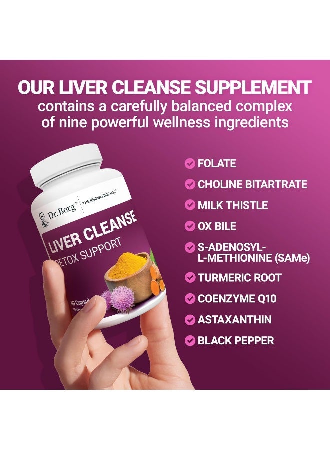 Dr. Berg Nutritionals Dr. Berg Liver Cleanse Detox Capsules – Milk Thistle, Ox Bile, Turmeric, Choline & Folate – Herbal Liver Support Supplement for Detox & Health – 60 Capsules – USA Made – GMP Certified Formula - Image 5