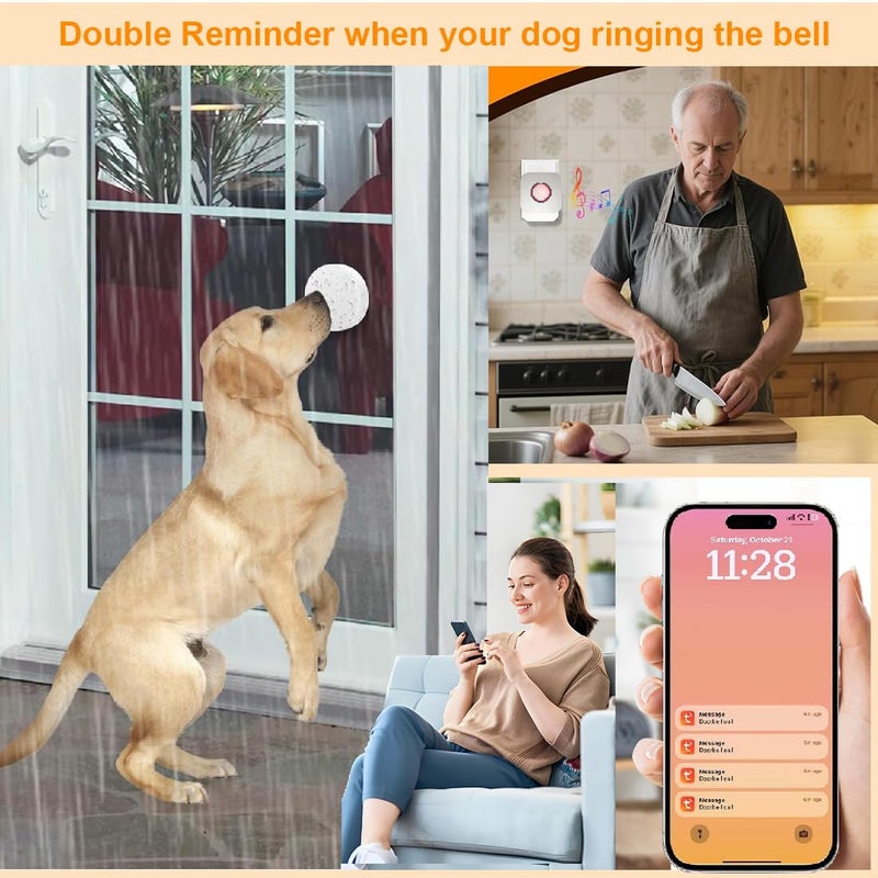 YisTech WiFi Dog Door Bell for Potty Training to Go Outside, Smart Doggie Door Bell for Dog, Wireless Doggy Doorbell with Phone App - Image 2