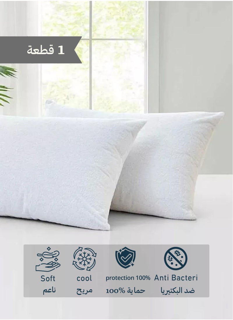 Art Comfort Waterproof Pillow Protectors – 100% Liquid Resistant – Luxury Cotton, Hypoallergenic, Breathable, Ultra Soft – Ultimate Protection Against Spills, Stains, Dust Mites & Allergens  - Image 1