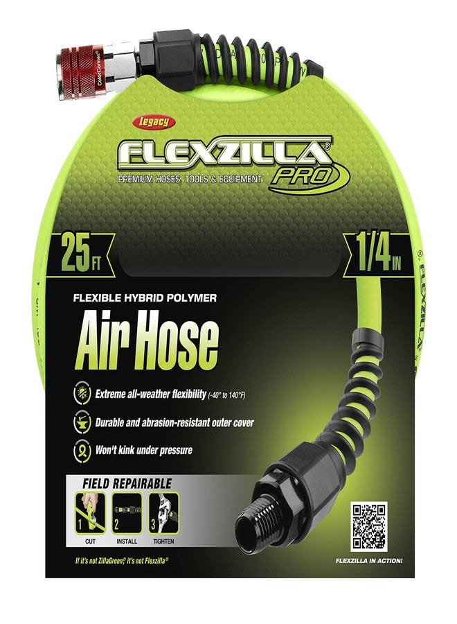 Flexzilla Pro Air Hose with ColorConnex Industrial Type D Coupler and Plug, 1/4 in. x 25 ft. - HFZP1425YW2-D - Image 2