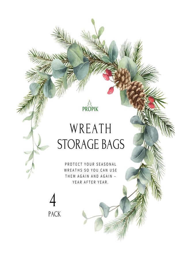 ProPik Christmas Wreath Storage Bag - 4 Pack Clear Christmas Wreaths Container- Garland Holiday Artificial Wreath Storage Holder -Water Proof Transparent PVC (White, 24 Inch) - Image 5