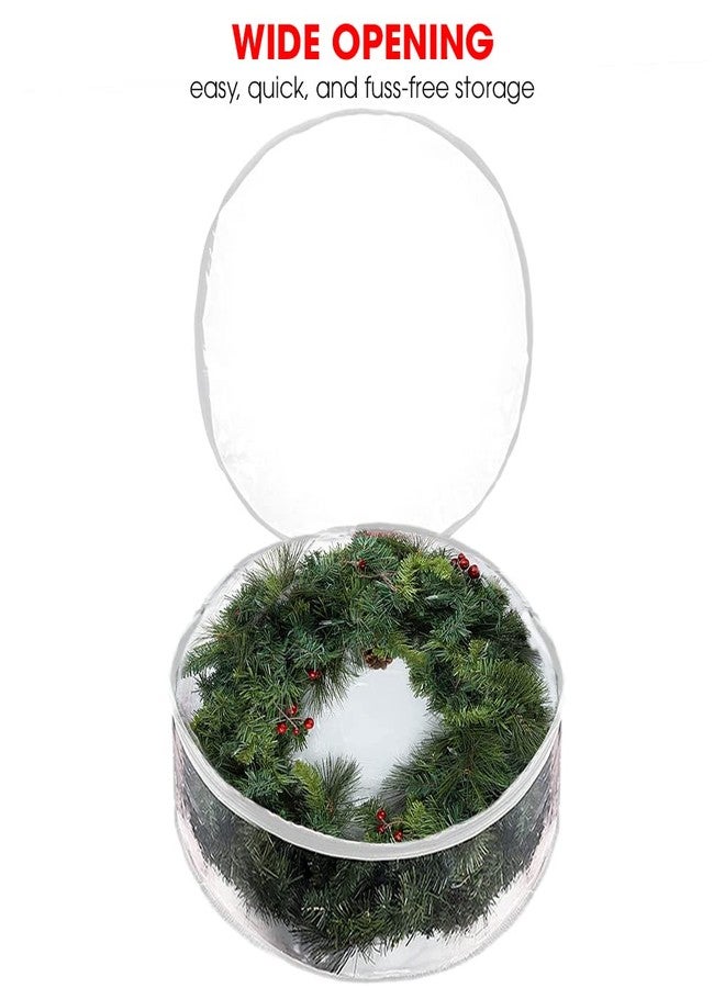 ProPik Christmas Wreath Storage Bag - 4 Pack Clear Christmas Wreaths Container- Garland Holiday Artificial Wreath Storage Holder -Water Proof Transparent PVC (White, 24 Inch) - Image 3