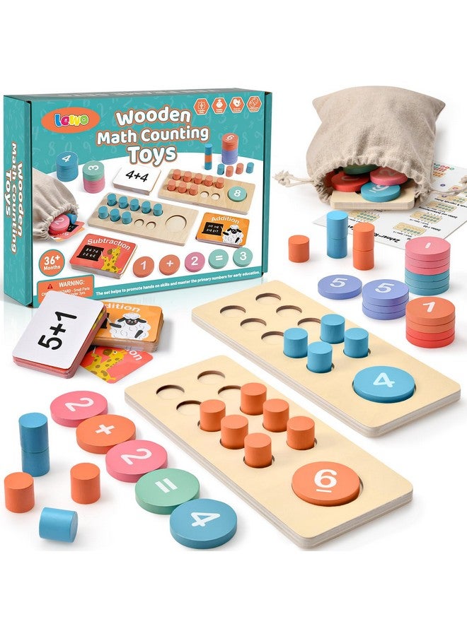 Lewo ألعاب مونتيسوري الرياضية الخشبية لوو، ألعاب الجمع والطرح من 1 إلى 20 مع إطار عشرة/بطاقات الأرقام، لوحة العد التعليمية للأطفال الصغار من 3 إلى 5 سنوات - Image 1