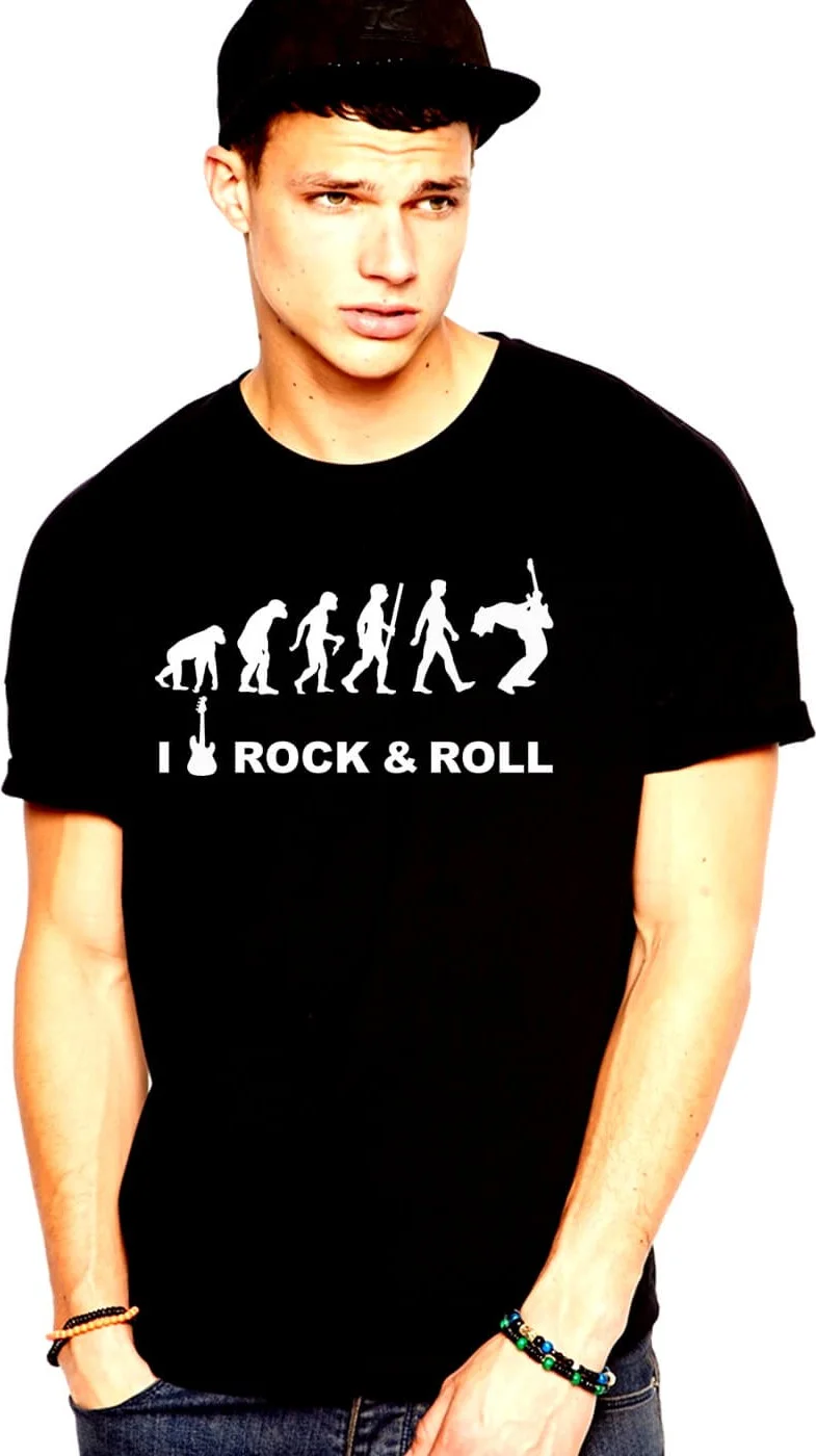 روك اند رول Rock Evolution Black Short Sleeve T-Shirt