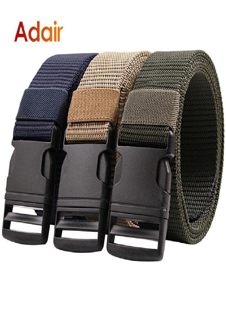 Eckek - Tactical Nylon Belt For Man Outdoor Multi Functional Canvas Plastic Buckle Waistband High Quality Trouser Men Belt Brown DT043 - Image 1