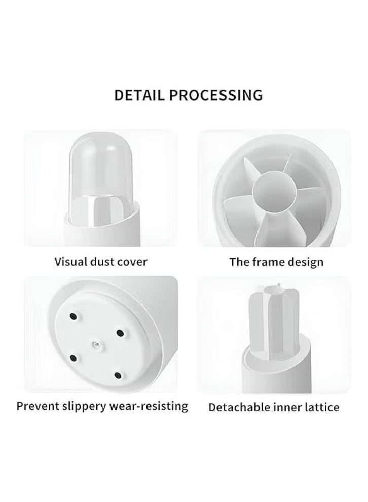 Generic Cosmetic Brush Organizer with Lid 360 Degree Rotating Makeup Holder Dustproof Storage Container for Brushes Perfect Display Case for Makeup and Beauty Products - White - Image 3