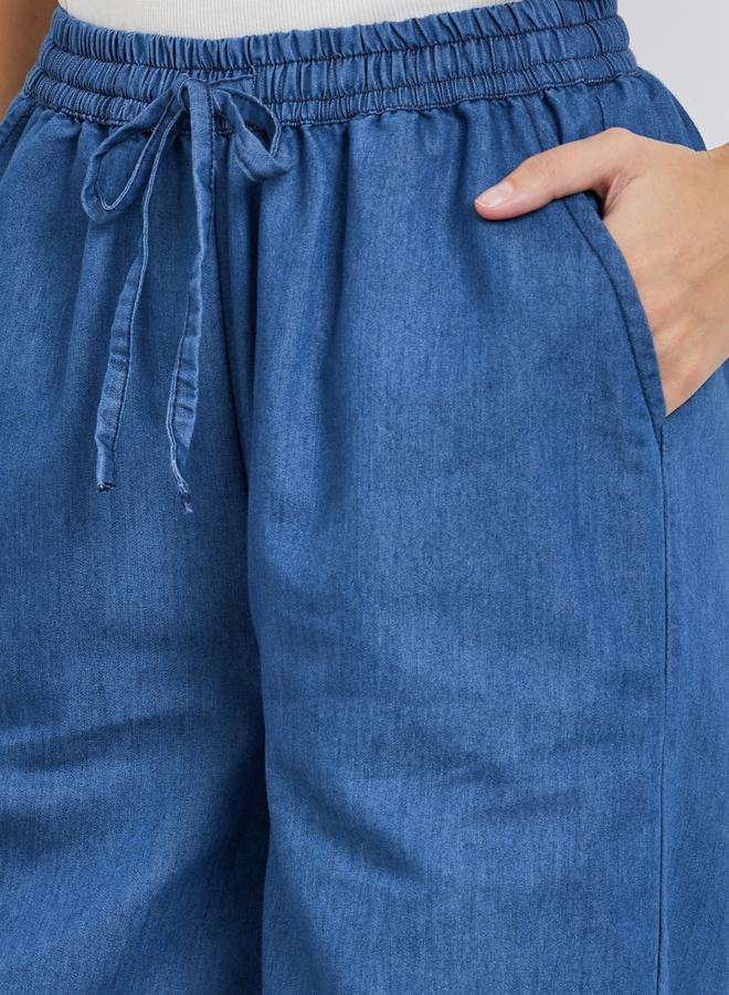 Styli Blue Denim Look Wide Leg Pants - Image 3
