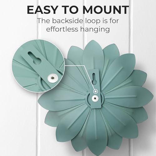 Everydecor Succulent Metal Flowers Wall Decor – Green, Hand Painted, 3D Flower Art Decoration for Living Room, Bedroom, Kitchen, Bathroom - Floral Decor for Indoor & Outdoor Use - Image 5